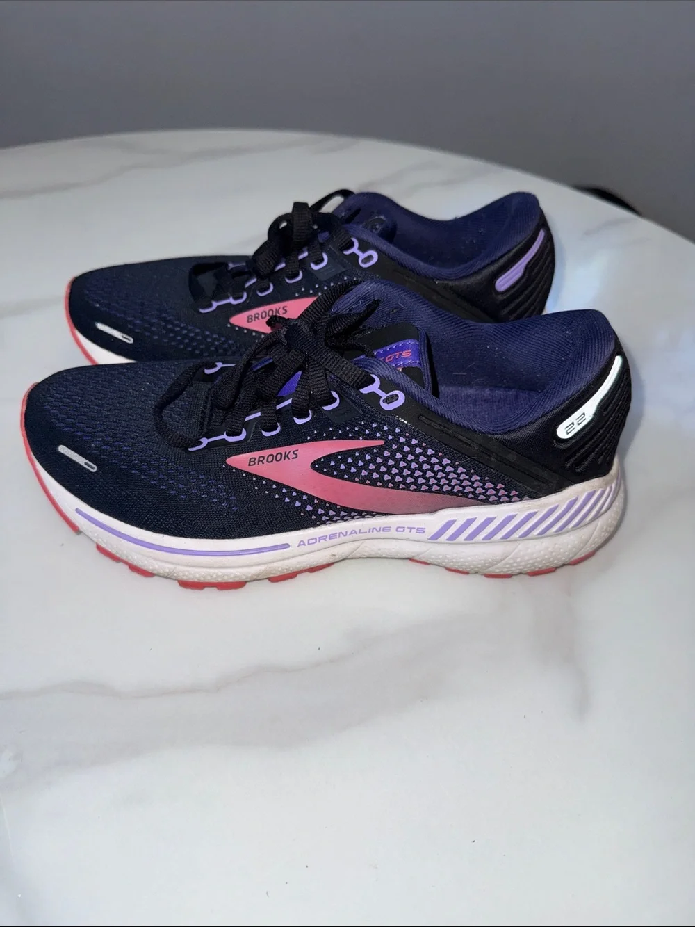 Brooks Women's Running Sneakers - Navy with Pink & Purple Accents